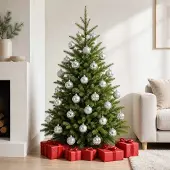 vidaXL Kerstballenset 75 st zilver 6 cm Polystyreen