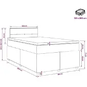 vidaXL Boxspringbed met matras, donkerbruin, 120 x 200 cm, met stoffen bekleding