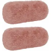 vidaXL Kussensloop 2 pcs HEERLEN Roze Ø 15 x 40 cm PV Fleece