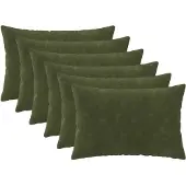 vidaXL Kussensloop 6 st HEERLEN Groen 30 x 50 cm Microfiber Fleece