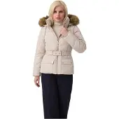 GUESS Korte gewatteerde jas met beige ceintuur