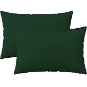 vidaXL Kussensloop 2 st HEERLEN Donkergroen 50 x 75 cm Stof