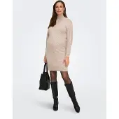 ONLY Maternity Gebreide jurk lichtbruin