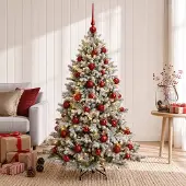 vidaXL Kunstkerstboom met Ballen 120 cm 150 LED's Warmwit