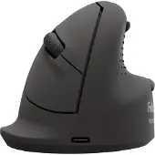 Fellowes Breyta Plus+ Verticale Muis Medium – Ergonomisch Linkshandig – 3‑in‑1 (Bluetooth / USB‑C / Bedraad) – 2400 DPI – Antibacterieel - Zwart