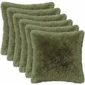 vidaXL Kussensloop 6 st HEERLEN Groen 50 x 50 cm PV Fleece