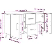 vidaXL Dressoir 100x36x60 cm spaanplaat zwart eikenkleurig