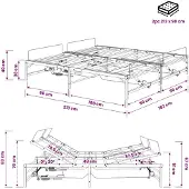 vidaXL Elektrisch Verstelbaar Bed Frame Wit 90 x 213 cm Staal