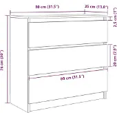 vidaXL Dressoir 80x35x76 cm spaanplaat zwart eikenkleurig