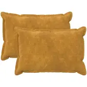 vidaXL Kussensloop 2 st HOUTEN Geel 40 x 60 cm Microfiber Fleece