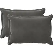vidaXL Kussensloop 2 st HOUTEN Donkergrijs 50 x 75 cm Fluweel