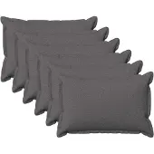 vidaXL Kussensloop 6 st HOUTEN Lichtgrijs 30 x 50 cm Faux Linnen