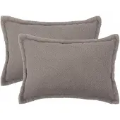 vidaXL Kussensloop 2 st HOUTEN Lichtgrijs 50 x 75 cm Bouclé