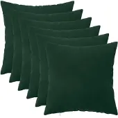 vidaXL Kussensloop 6 st HEERLEN Donkergroen 50 x 50 cm fluweel