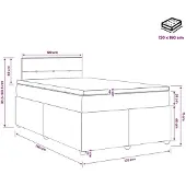 vidaXL Boxspringbed met matras, donkerbruin, 120 x 190 cm, met stoffen bekleding