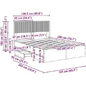 vidaXL bedframe met opbergruimte en hoofdeinde, gerookt eikenhout