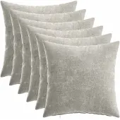 vidaXL Kussensloop 6 st HEERLEN Lichtgrijs 30 x 30 cm Chenille Stof
