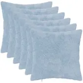 vidaXL Kussensloop 6 st HEERLEN Lichtblauw 45 x 45 cm Nep Konijnenbont
