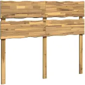vidaXL Live Edge Hoofdbord ROSTOCK Wit 140 cm Massief Acacia Hout