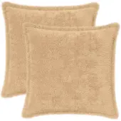 vidaXL Kussensloop 2 st HOUTEN Crèmekleurig 40 x 40 cm