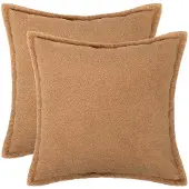 vidaXL Kussensloop 2 st HOUTEN Beige 55 x 55 cm Bouclé