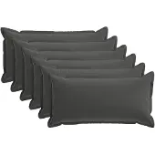 vidaXL Kussensloop 6 st HOUTEN Antraciet 40 x 80 cm Polyester
