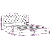 vidaXL Bedframe met LED zonder matras 160x200 cm stof crème