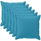 vidaXL Kussensloop 6 st HOUTEN Lichtblauw 50 x 50 cm Polyester