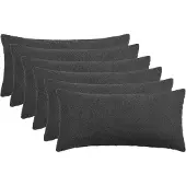 vidaXL Kussensloop 6 st HEERLEN Donkergrijs 40 x 70 cm Bouclé