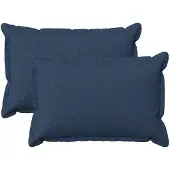 vidaXL Kussensloop 2 st HOUTEN Blauw 50 x 75 cm Faux Linnen