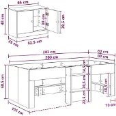 vidaXL Hemelbed met kast, 3 stuks, gerecycled hout en houtvezel
