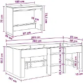 vidaXL Stapelbed met bureau voor kinderen, 2 stuks, Artisan eikenhout