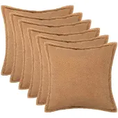 vidaXL Kussensloop 6 st HOUTEN Beige 30 x 30 cm Bouclé
