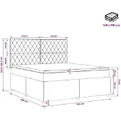 vidaXL Boxspringbed met matras Lichtgrijs 140 x 190 cm Fluweel
