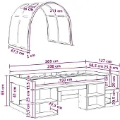 vidaXL Bedframe met Tunnel 3 st Sonoma eiken en roze Bewerkt hout