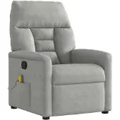 vidaXL Massagestoel microvezelstof lichtgrijs