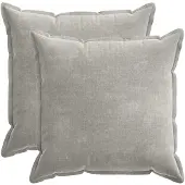 vidaXL Kussensloop 2 st HOUTEN Lichtgrijs 65 x 65 cm Chenille Stof