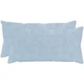 vidaXL Kussensloop 2 st HEERLEN Lichtblauw 40 x 70 cm Nep Konijnenbont