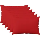vidaXL Kussensloop 6 st HEERLEN Rood 50 x 80 cm Stof