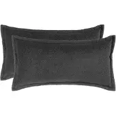vidaXL Kussensloop 2 st HOUTEN Donkergrijs 40 x 70 cm Bouclé