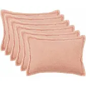 vidaXL Kussensloop 6 st HOUTEN Roze 50 x 70 cm Bouclé