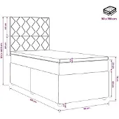vidaXL Boxspringbed met matras Lichtgrijs 90 x 190 cm Stof