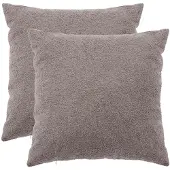 vidaXL Kussensloop 2 st HEERLEN Lichtgrijs 65 x 65 cm Bouclé