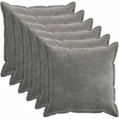 vidaXL Kussensloop 6 st HOUTEN Donkergrijs 80 x 80 cm Chenille Stof
