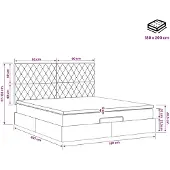 vidaXL Ottomanbed met matras en LED-verlichting, donkergroen, 180 x 200 cm, fluweel