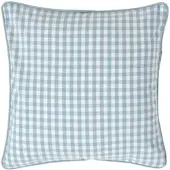 Homescapes Gingham katoenen kussenhoes 45 x 45 cm blauw