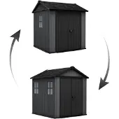Keter Tuinhuis Newton Plus, breed model, 7x7,5 meter, grijs, met vloer