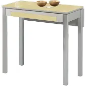 OEM Uittrekbare eettafel, 80x40 cm, beige, metaal, uittrekbaar tot 80x60 cm