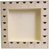 Dripio Houten adventskalender, beige, 39 x 39,5 x 6,5 cm