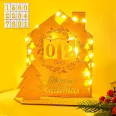 Dripio Houten adventskalender met LED-lichtketting, voor 24 dagen